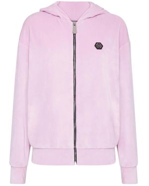 Philipp Plein Hooded Sweatjacket - Roze