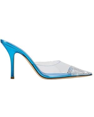 Paris Texas Heeled Mules - Blue