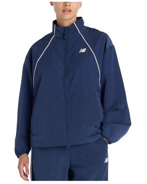 New Balance Fitness ,Blauw ,Nylon Sport Legacy Jacket