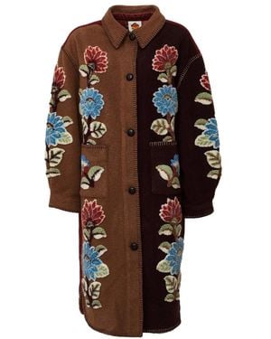 FARM Rio Single-Breasted Coats - Marrón