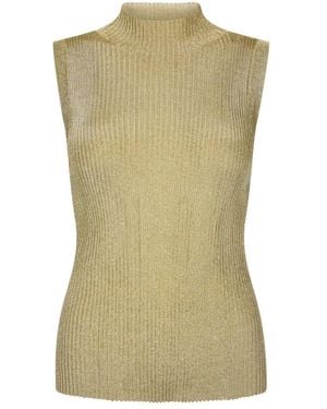 Mos Mosh Tops ,Geel ,Mouwloze Gebreide Top - Groen