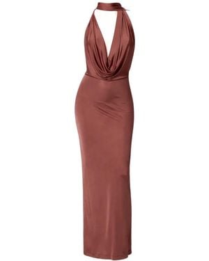 Amazuìn Vivienne Satin Maxi Dress - Rood