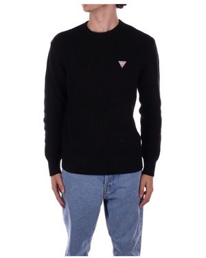 Guess Schwarzer logo front sweater