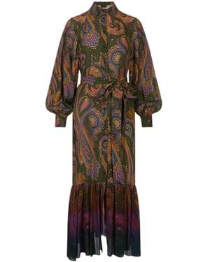 Etro Midi Overhemdjurk - Bruin