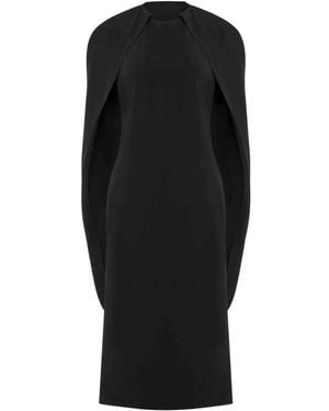 Alberta Ferretti Stretch Cady Cape Kleid - Schwarz