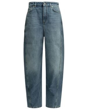 Givenchy Cocoon High-Waisted Wide-Leg Denim Pants - Blau