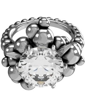 John Richmond Ring Met Kralen En Centrale Diamant - Metallic