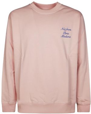 Drole de Monsieur Kursiver Slogan-Sweatshirt - Pink