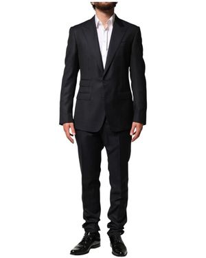 Dolce & Gabbana Kostuums ,Zwart ,Wol Single Breasted 2-Piece Suit