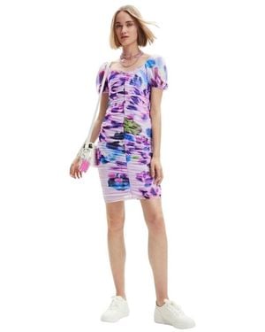Desigual Figurbetontes Minikleid - Blau