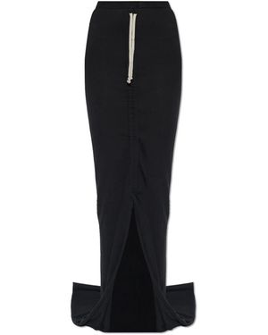 Rick Owens Langer Rock Mit Schlitz - Schwarz