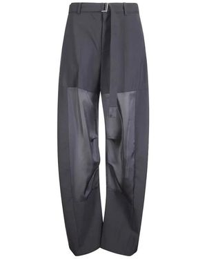 Sacai Broeken ,Grijs ,Wol Wool Suiting Pants - Blauw