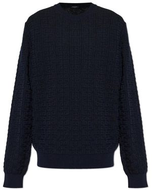 Balmain Round-Neck Knitwear - Bleu