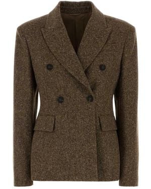 Brunello Cucinelli Jassen ,Bruin ,Kostuumjas - Groen
