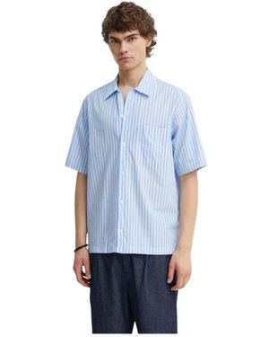 Samsøe & Samsøe Overhemden ,Blauw ,Katoen Saayo Short Sleeve Shirt