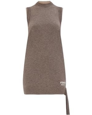 Fendi Knitted Dresses - Brown