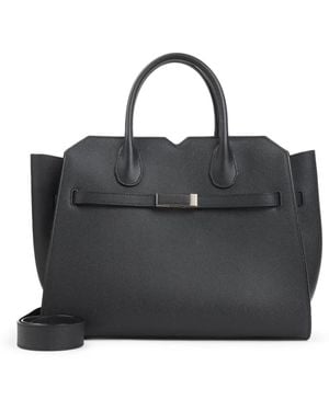 Valextra Milano Media Schultertasche - Schwarz