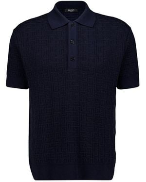 Balmain Round-Neck Knitwear - Blue