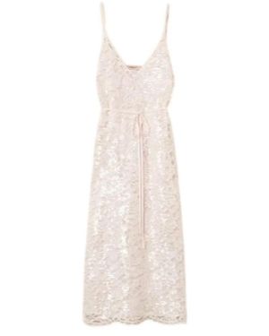 Twinset Kleedjes ,Leer Midi Jurk - Wit