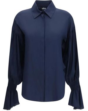 adidas By Stella McCartney Zijden Blended Blouse Met Klokmouwen - Blauw