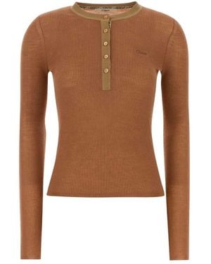 Chloé Antik-Seiden-T-Shirt - Braun