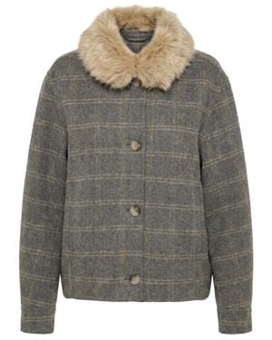 Twinset Jassen ,Grijs ,Imitatie Shearling Jas