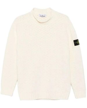 Stone Island Trui Met Opstaande Kraag - Wit