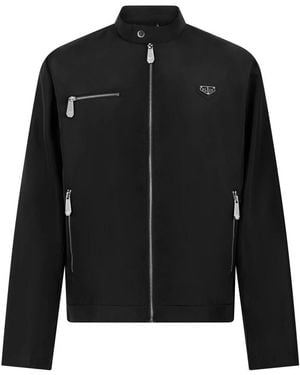Philipp Plein Nylon Motor Jacket - Zwart