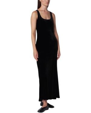 Rohe Kleedjes ,Zwart ,Rayon Jurk Met Boothals Van Fluweel