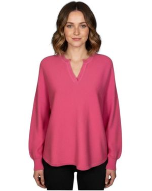 Repeat Cashmere V-Ausschnitt Pullover 1163 - Pink