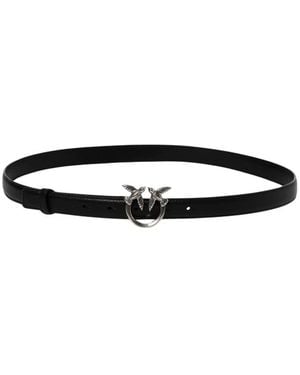Pinko Accessoires ,Zwart ,Leer Leren Riem