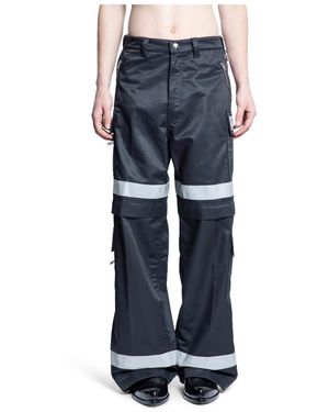 Vetements Reflektierende Streifen Arbeitskleidung Hose - Blau