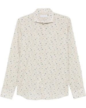 Manuel Ritz Overhemden ,Katoen Paisley Print Shirt - Wit