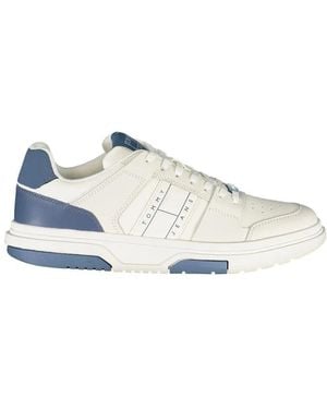 Tommy Hilfiger Weiße Leder Herren Sneaker Dynamisches Design