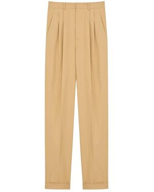 Saint Laurent Broeken ,Katoen Slim-Fit Broek Van Technische Katoen - Naturel