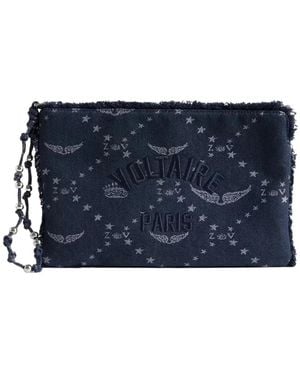 Zadig & Voltaire Angel Denim Monogram Handbag - Blauw