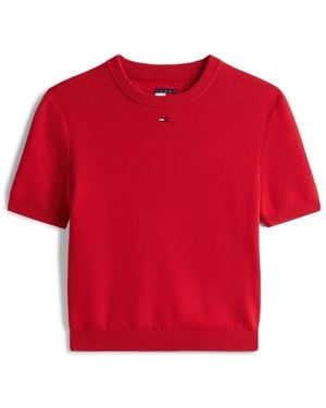 Tommy Hilfiger Round-Neck Knitwear - Rosso