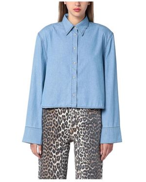 Halfboy Overhemden ,Blauw ,Denim Denim Overhemd Klassieke Stijl