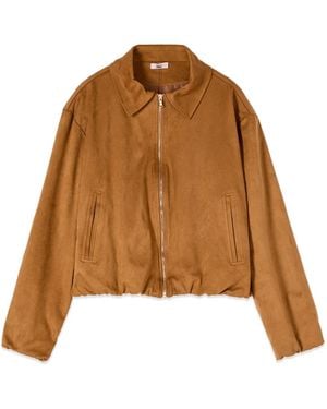 Oltre Jassen ,Bruin ,Polyester Kort Jasje Met Rits