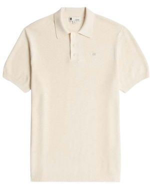 G-Star Tops ,Katoen Gebreide Polo - Naturel