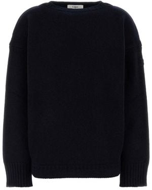 Chloé Round-Neck Knitwear - Black