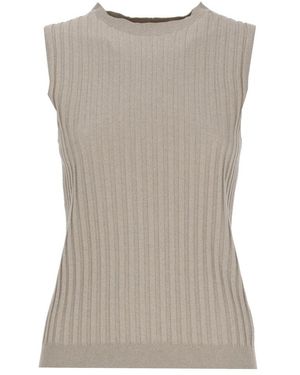 Peserico Sleeveless Tops - Grey