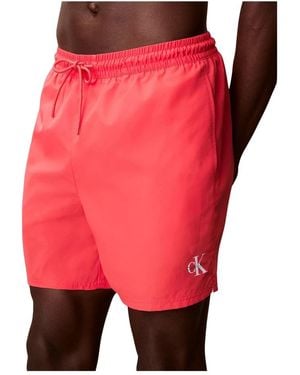 Calvin Klein Medium Drawstring Zwemshorts - Rood