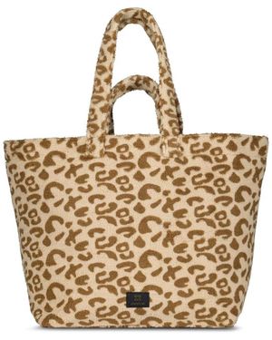 Codello Tassen ,Animal Print Tote Bag Met Zachte Fleece - Metallic