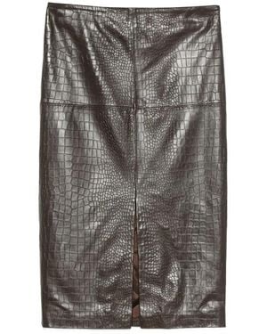 FEDERICA TOSI Leather Skirts - Grey
