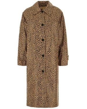 Michael Kors Cheetah Print Balmacaan Mantel - Braun