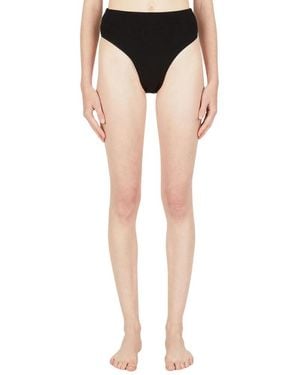 Ziah 90s high waisted bouclê bikini bottoms - Schwarz