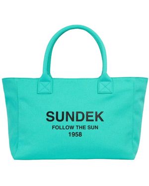 Sundek Borsa Mare Con Scritta - Blauw