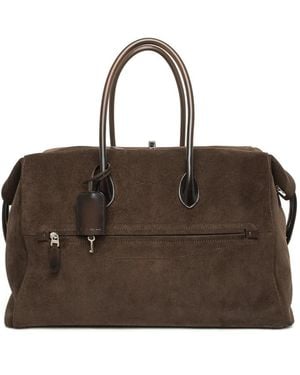 Santoni Tumbled Leather Weekend Bag - Bruin