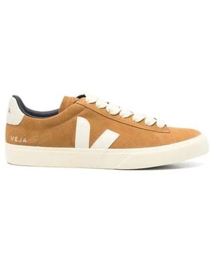 Veja Gedurfde Wit/Oranje Sneaker - Bruin